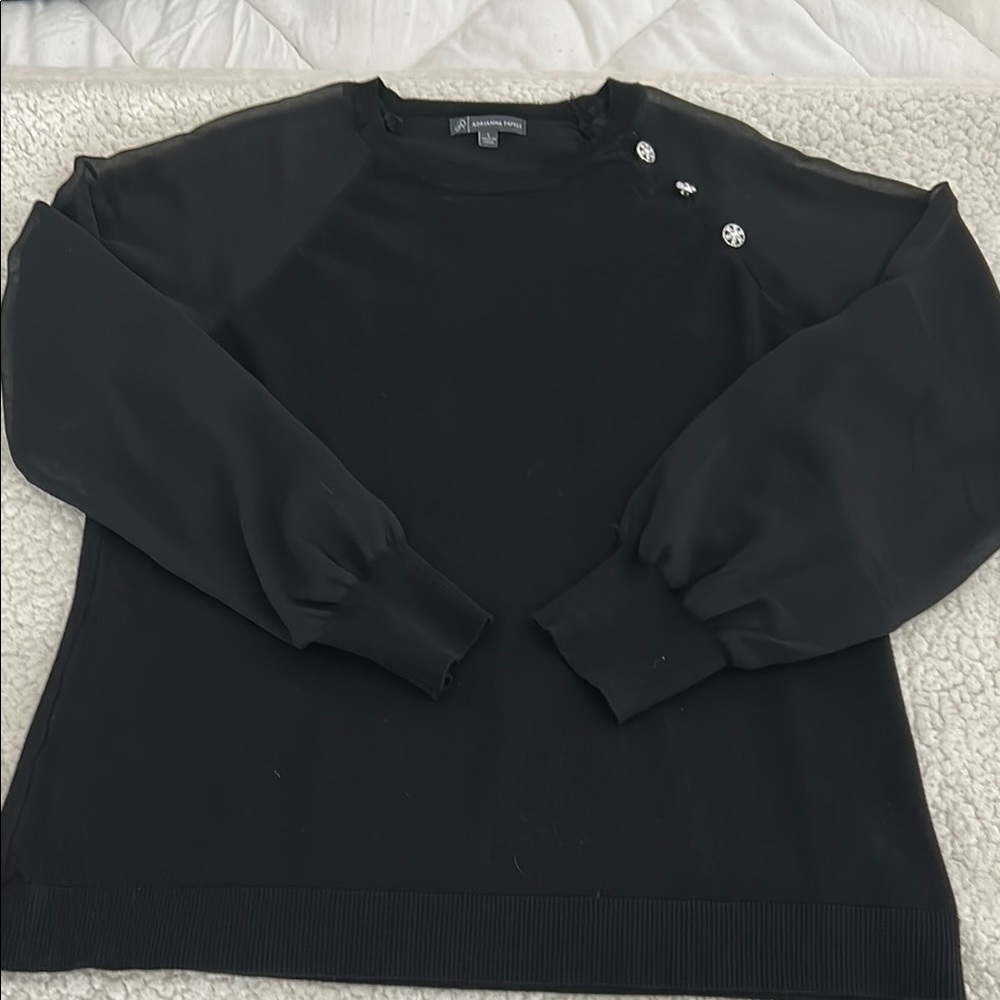 Adrianna Papell Dressy Black Sweater Size L